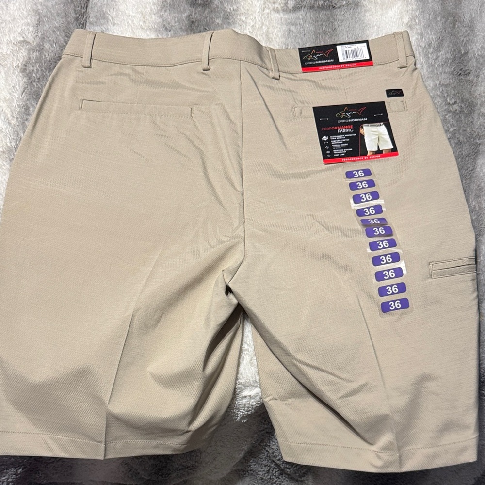 Greg Norman Collection Beige Flat Front Shorts